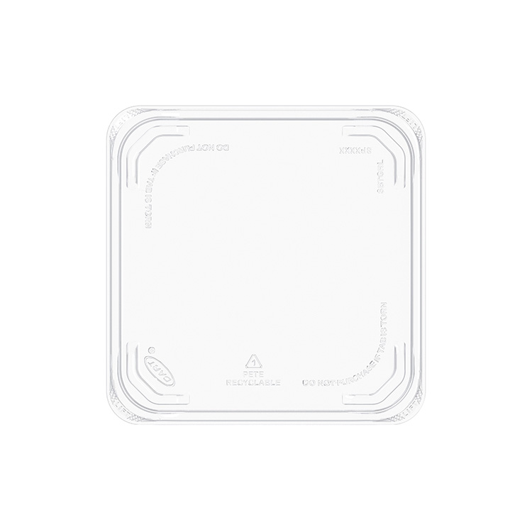 6 in PET Plastic Recessed Tamper-Evident/Resistant Lid - Clear