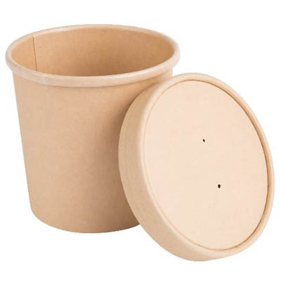 Kraft  Paper 16oz Soup Cup with Lid