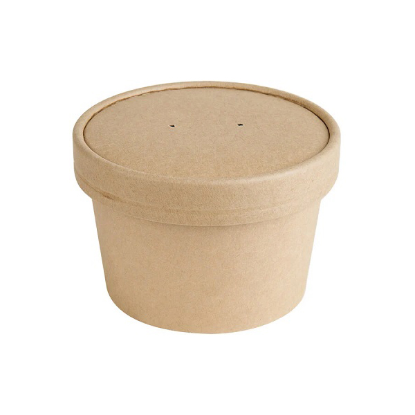 Kraft  Paper 8oz Soup Cup with Lid