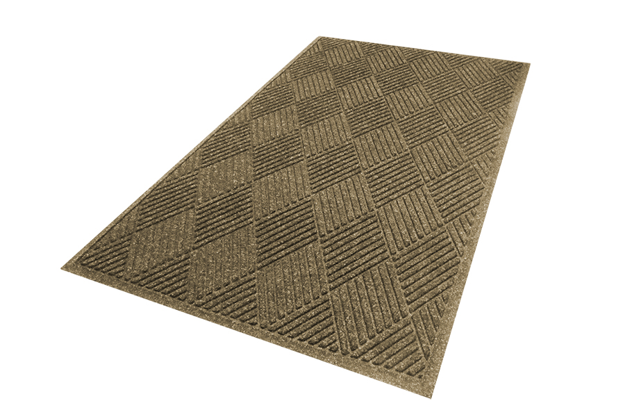 WaterHog Diamond Classic Mat, Charcoal 6' x 20', 78-mil universal cleated SBR
