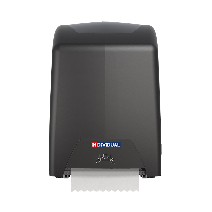 KleenLine Black Hands-Free Roll Towel Dispenser - BradyPLUS