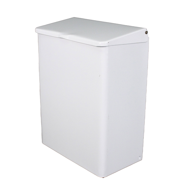 RECEPTACLE NAPKIN SANISAC WHITE ENAMEL WALL MNT 12/BX