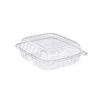 8.8 x 9.3 in Large OPS Plastic 3-Compartment Hinged Container - Clear ...
