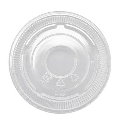 Clear 92mm PET Plastic Flat Lid with No Hole