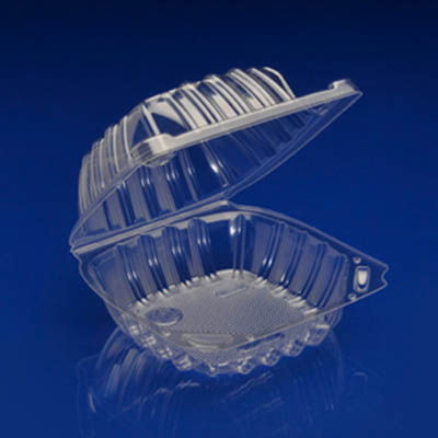 CONTAINER PLAST 6X6X2 1/2 HNGD CLR 500/