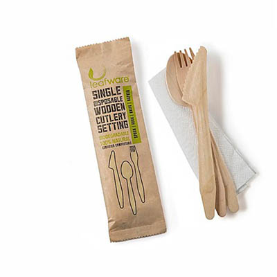 CUTLERY KIT FKSNAPKIN WOOD 200/CASE