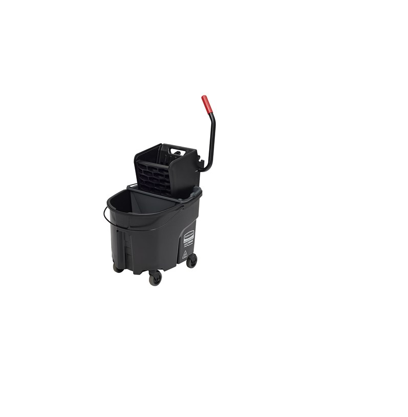 WaveBrake Black Mop Bucket & Side Press 35 Quart