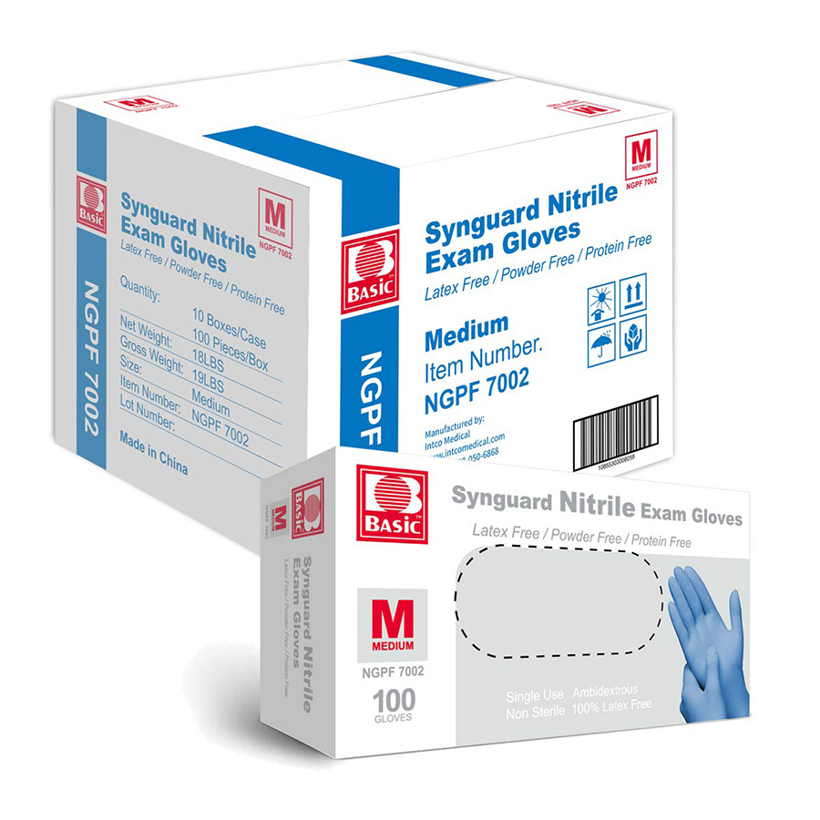 Synguard Nitrile Exam Gloves Medium - BradyPLUS