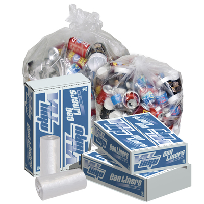 Pitt Plastics, Linear Low Density Polyethylene, Can Liners, Natural, 40 x 46, 5 Rolls of 25 Liners, 125 Per Case
