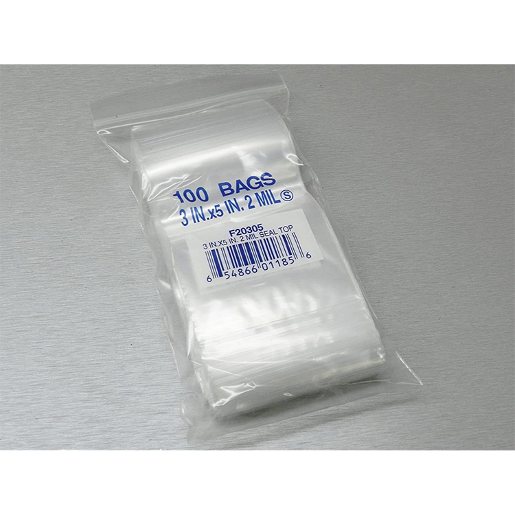 Elkay F20305 Clear Line Reclosable Bag, Single Track, LDPE, Clear, 5 in L, 3 in W