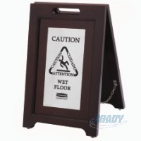 SIGN CAUTION WOODEN 2SIDED M/L EXEC SIL