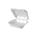 CONT FOAM MED HNGD 1-COMP WHT - BradyPLUS