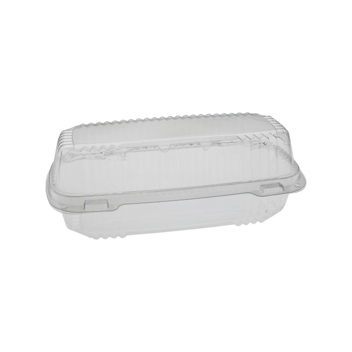 Pactiv 8.5" X 4" SmartLock Hinged Lid Hoagie Container, Clear